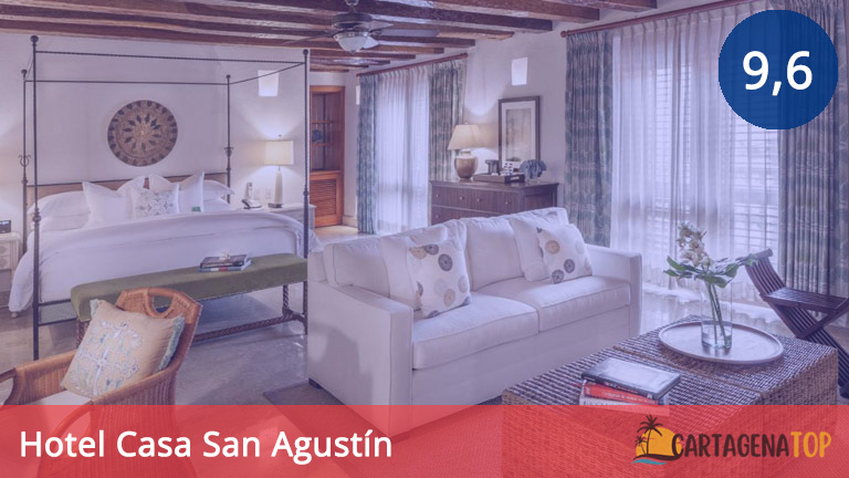 Suite del hotel Casa San Agustín en Cartagena